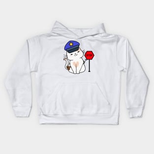 Funny Persian Cat Policeman Kids Hoodie